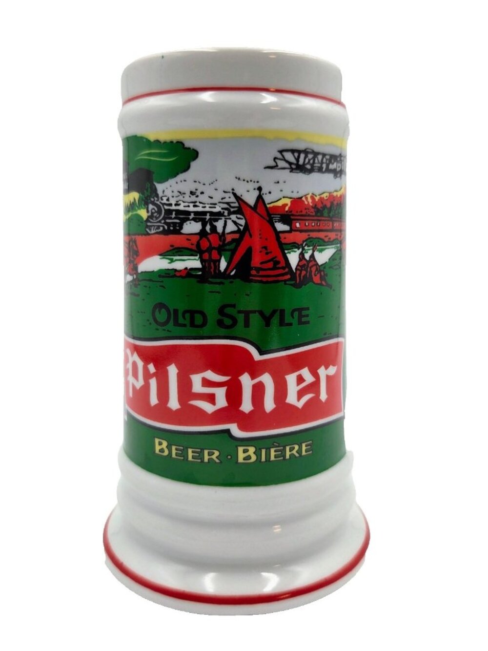 Pilsner Beer Stein Mug Vintage Old Style Green White Label Rabbit Bunny Read